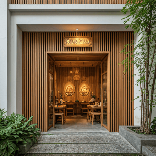 The welcoming entrance of Hoang Khao restaurant.